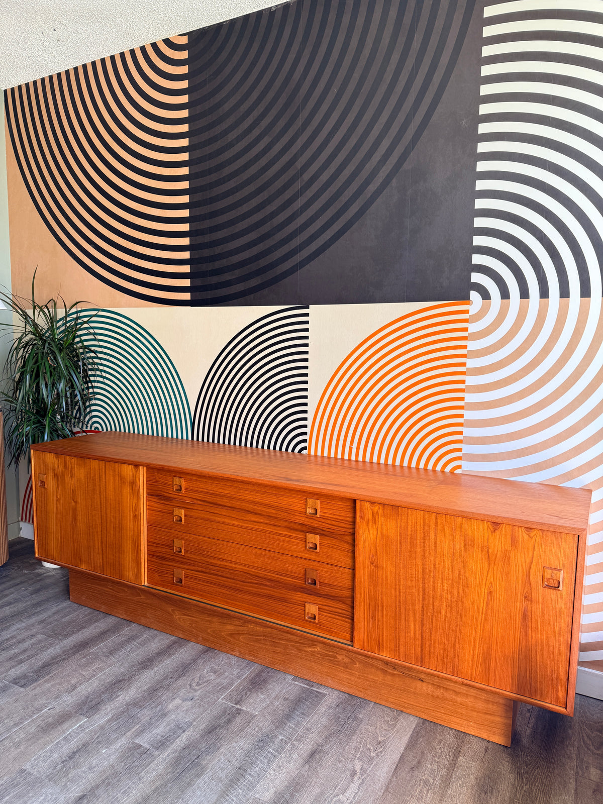 Vintage Teak Sideboard on a Platform Base