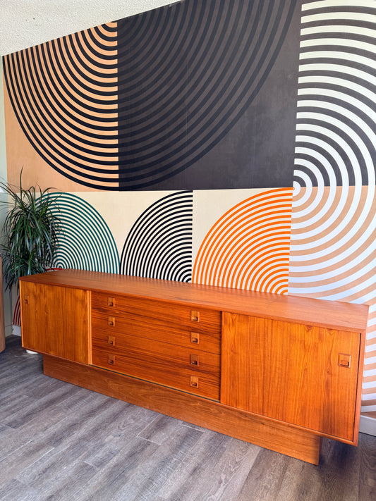Vintage Teak Sideboard on a Platform Base