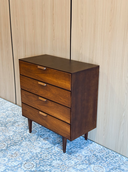 Vintage Walnut Tallboy Dresser