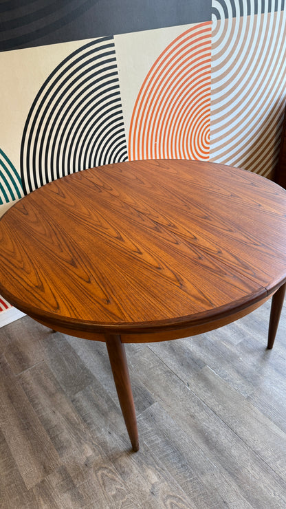Vintage G-Plan Teak Round Butterfly Leaf Dining Table