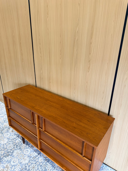 Vintage Walnut 6 Drawer Dresser