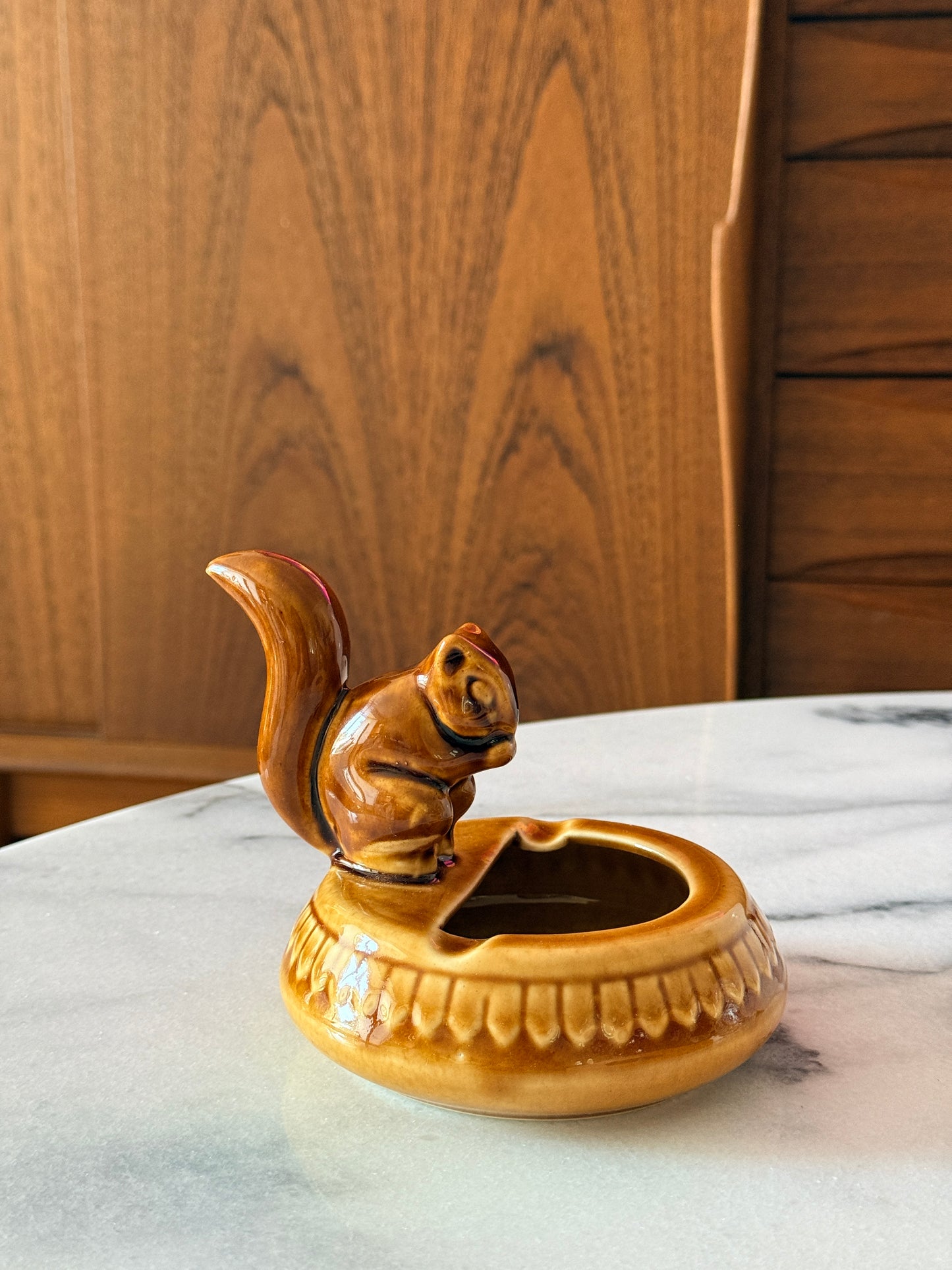 Vintage Ceramic Squirrel Ashtray/Trinket Dish