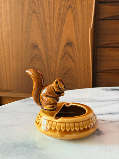 Vintage Ceramic Squirrel Ashtray/Trinket Dish