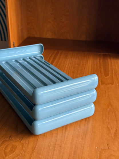 Vintage Blue-Grey Paper Tray by Eldon