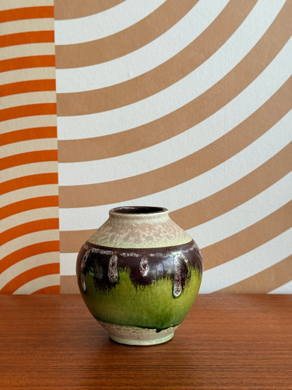 Vintage W. German Green and Brown Vase