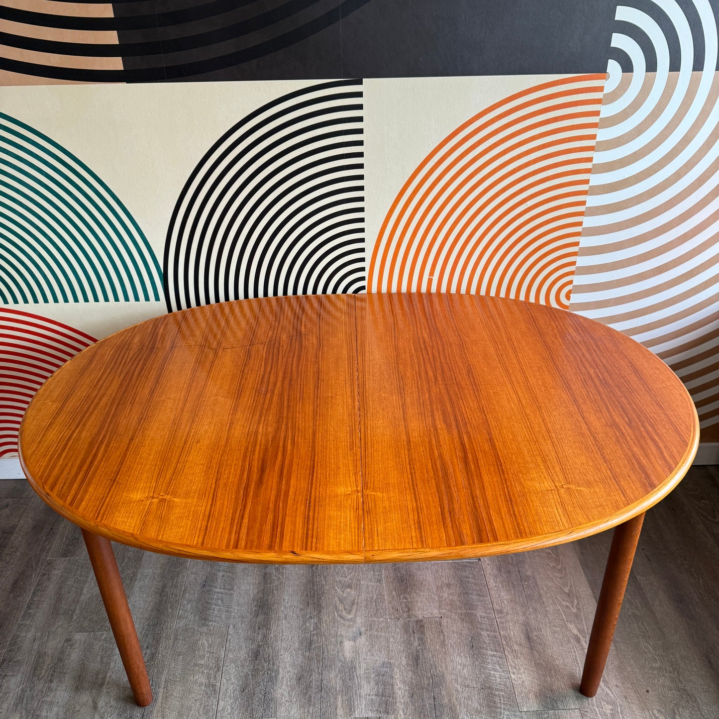 Vintage Danish Teak Dining Table with 2 Leaves