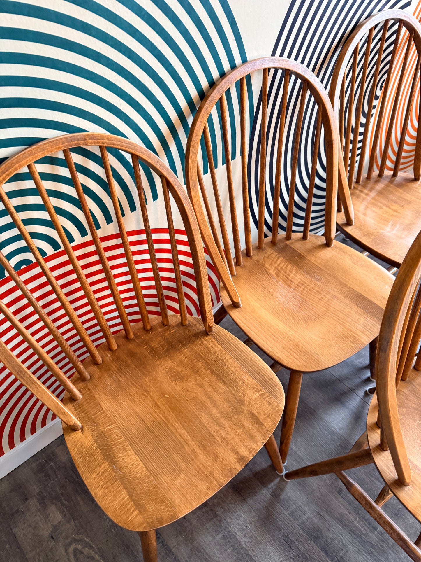 Set of 6 Spindle Back Dining Chairs, Slovenia