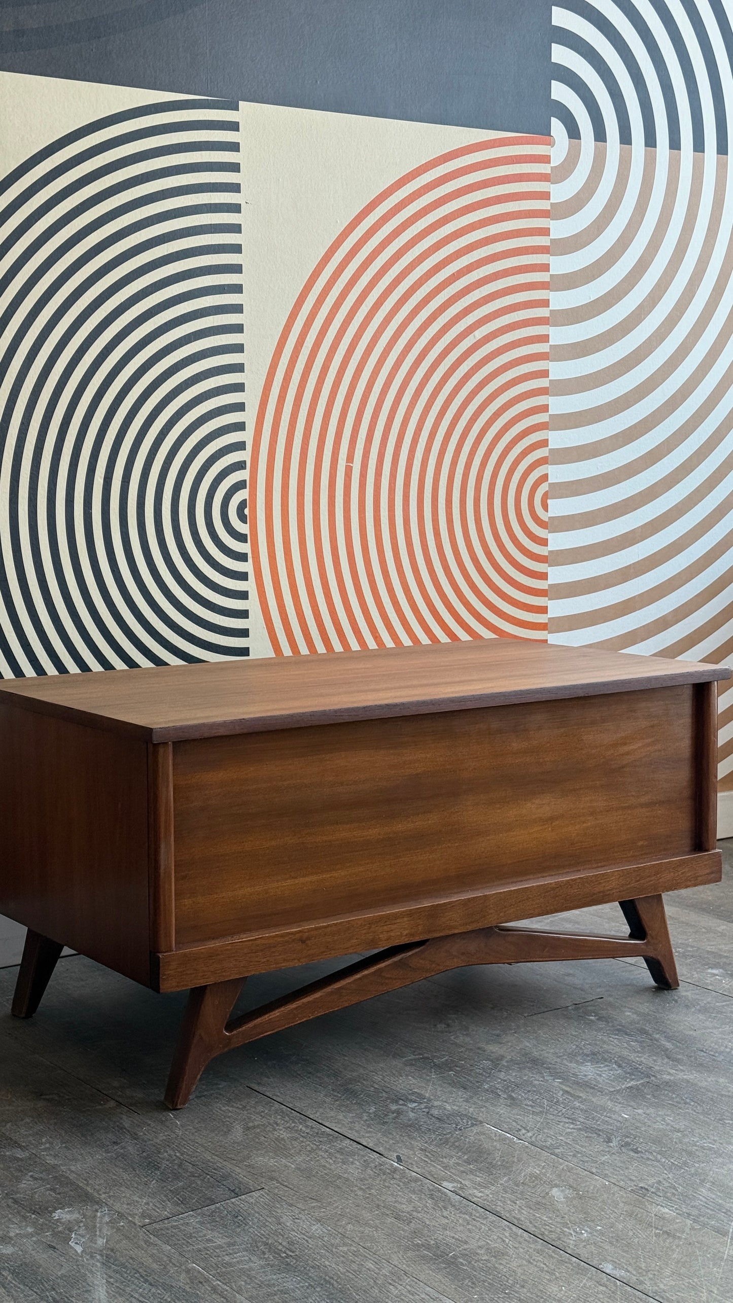 Vintage Walnut Chest on a Sculptural Base