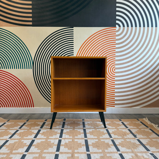 Small Teak Bookcase on Metal Legs