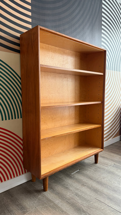 Tall Vintage Walnut Bookcase