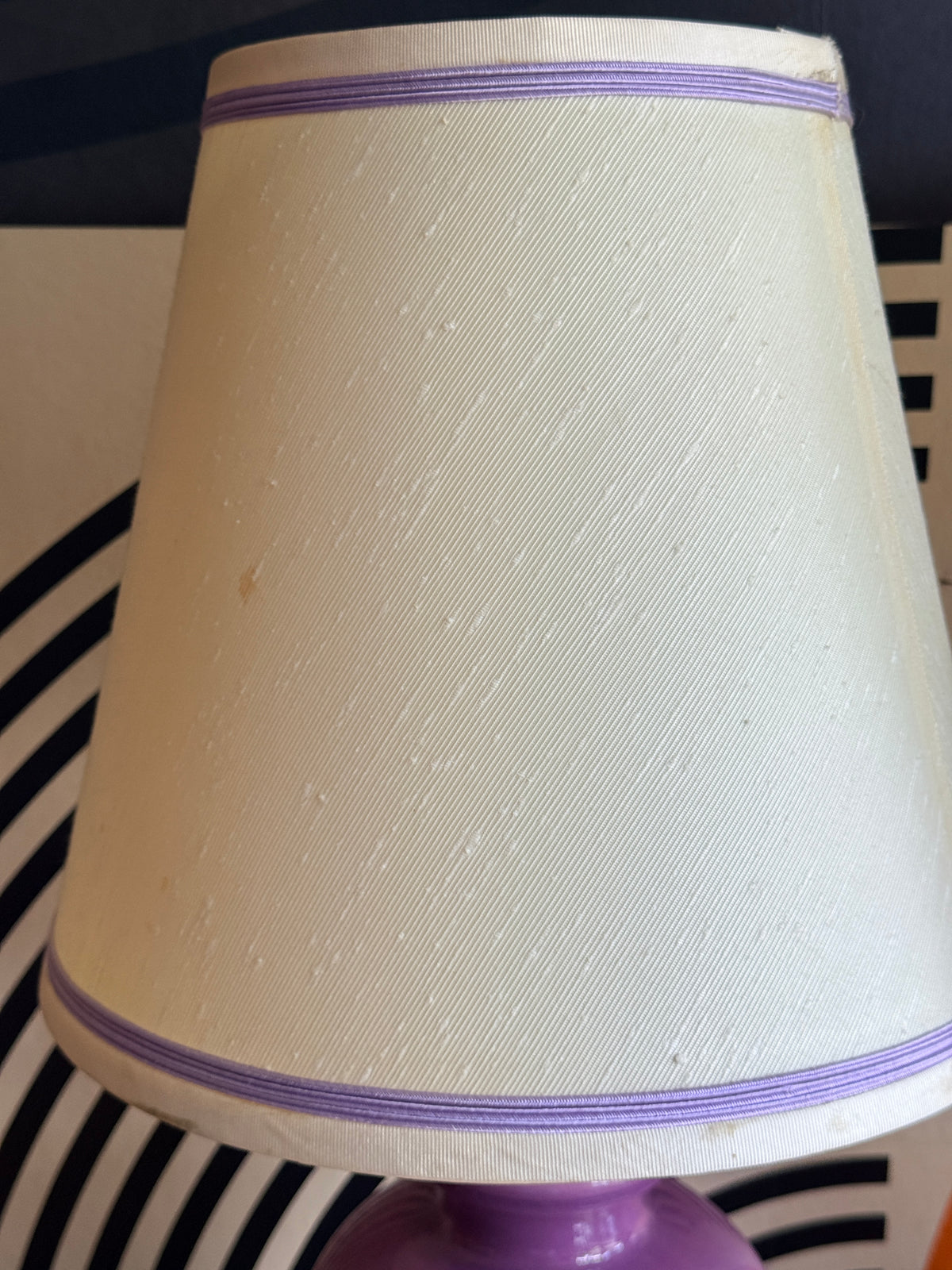 Pair of Vintage 1950s-1960s Lilac Ceramic Table Lamps