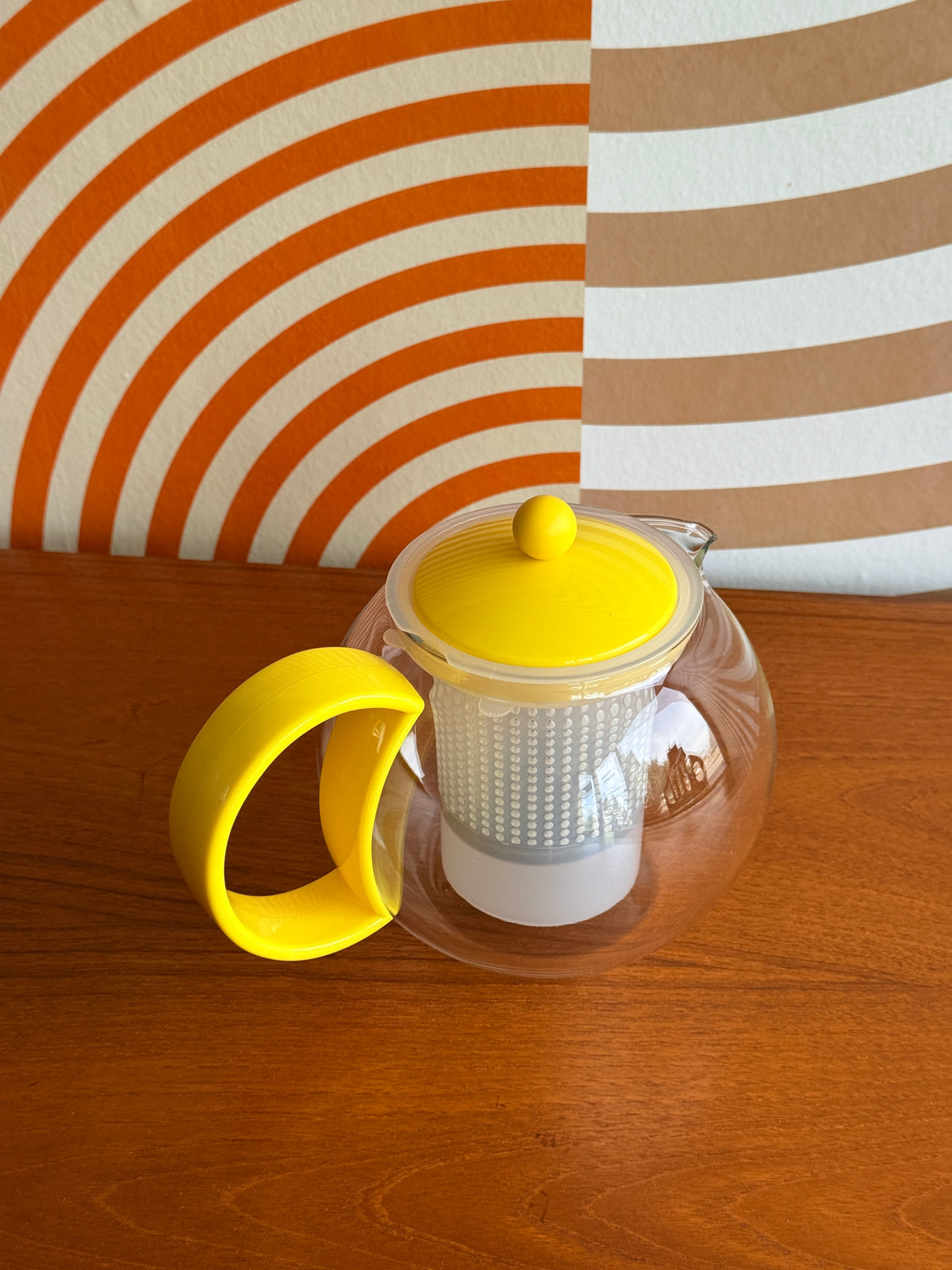 Vintage Yellow Assam Round Teapot Press with Infuser by Bodum