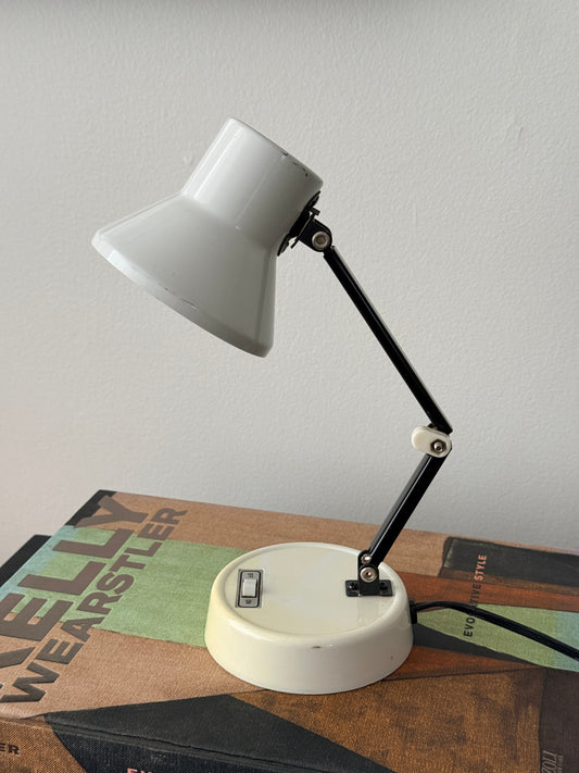 Small Vintage White Desk Lamp