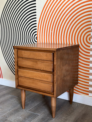 Vintage Walnut Nightstand Table