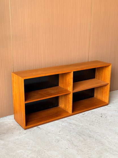 Low Vintage Teak Bookcase