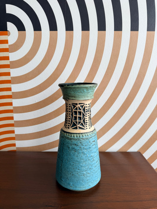 Vintage Blue West German Vase by Jasba