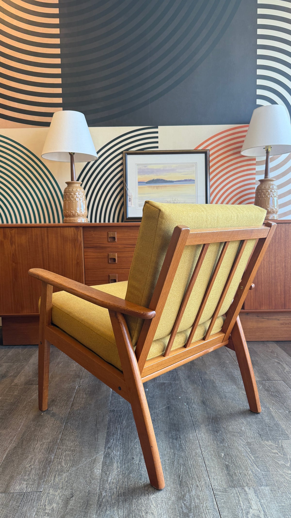 Vintage Petite Teak Lounge Chair Mustard Yellow