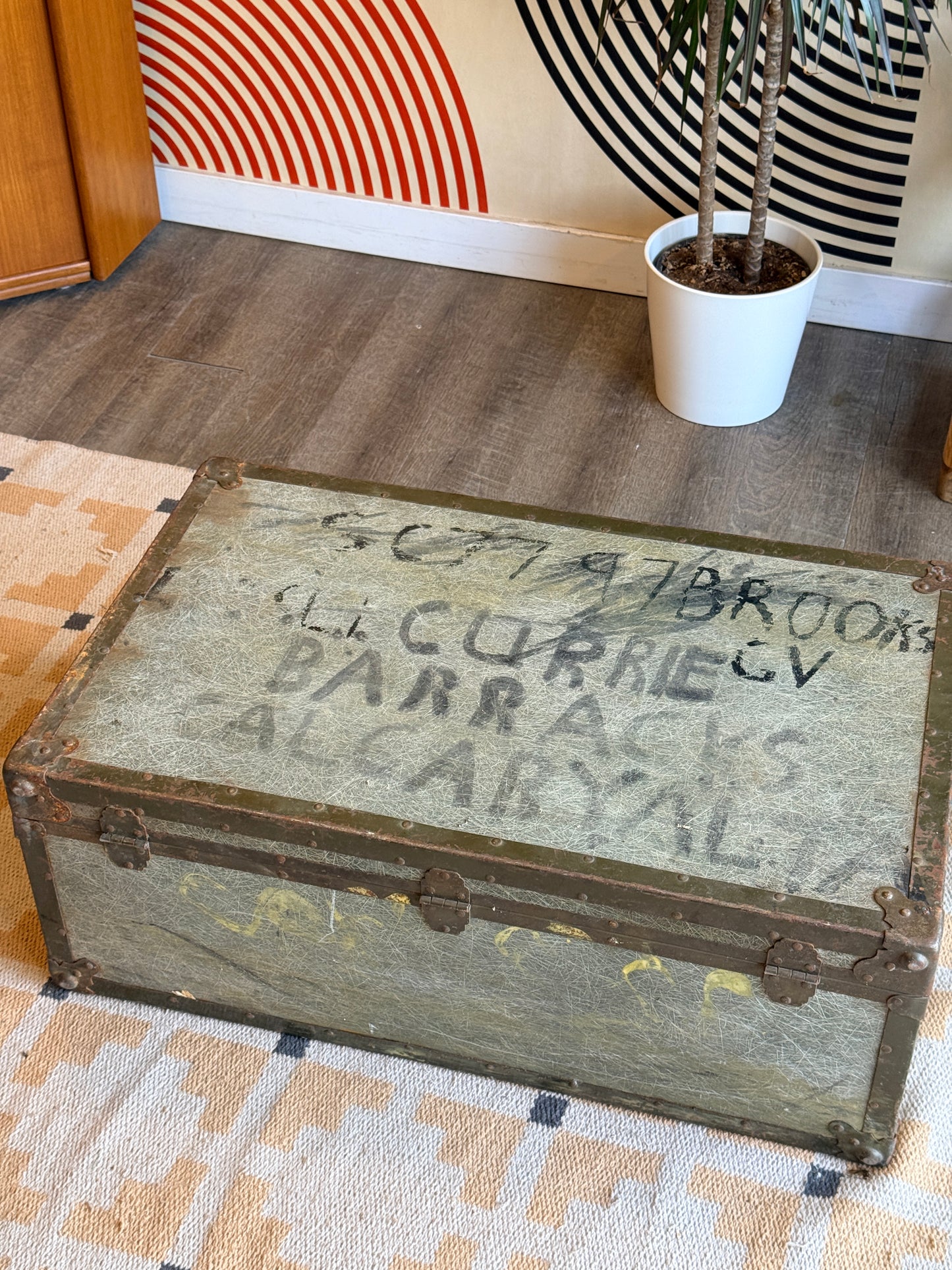 Vintage Military Fibreglass Trunk