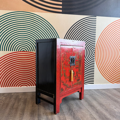 Chinese Red and Black Cabinet