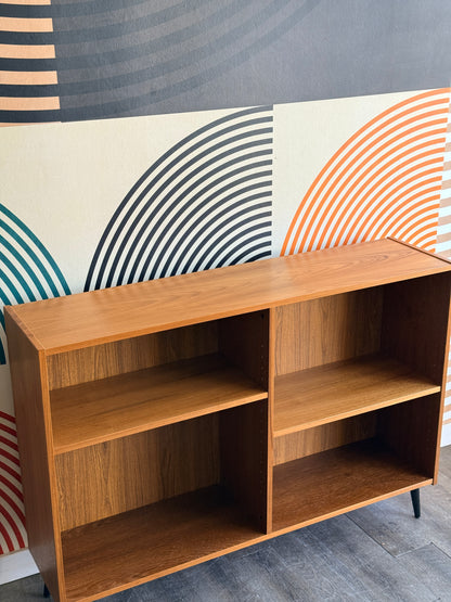 Vintage Teak Bookcase on Metal Legs