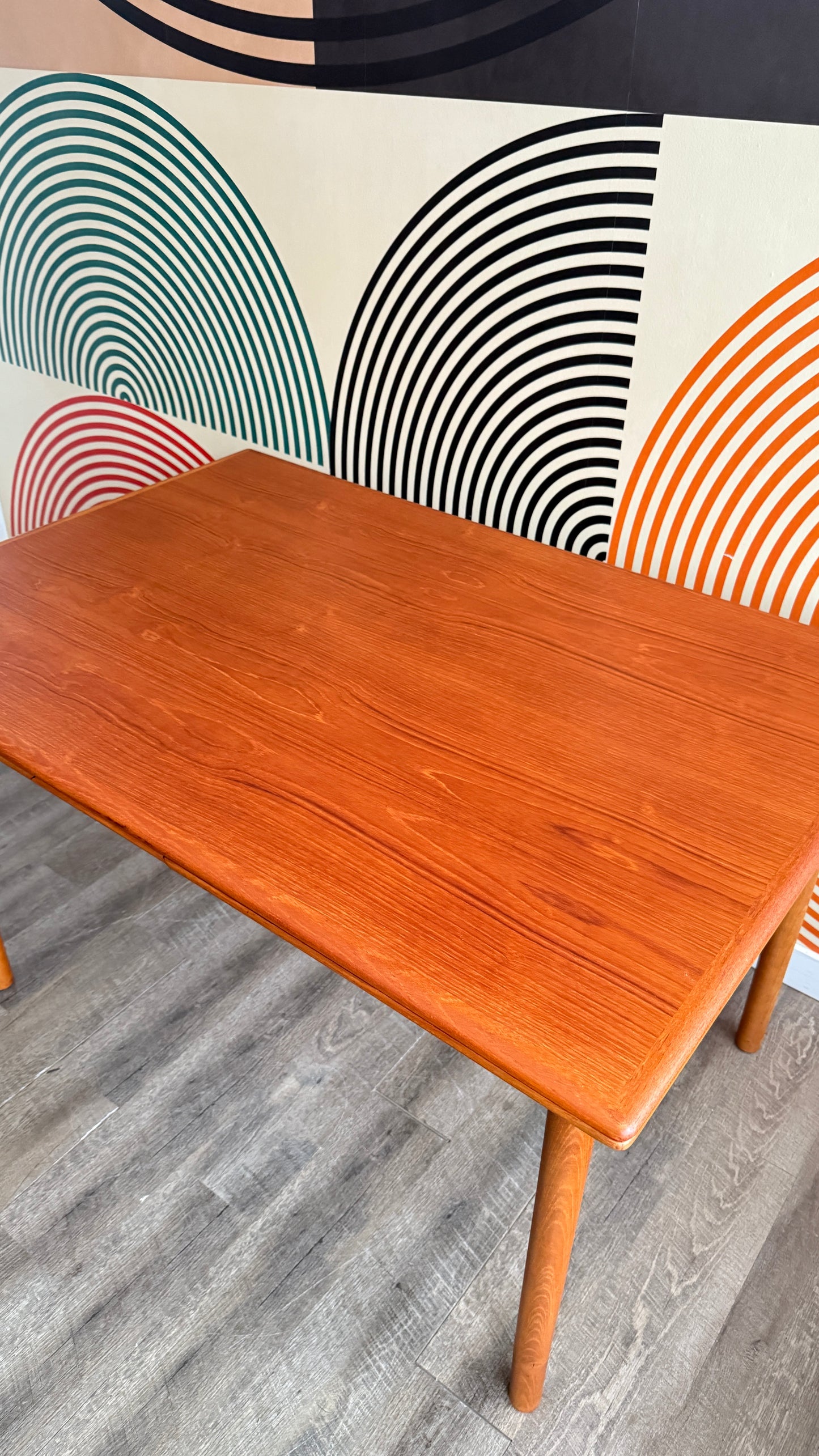 Vintage Draw-Leaf Teak Dining Table