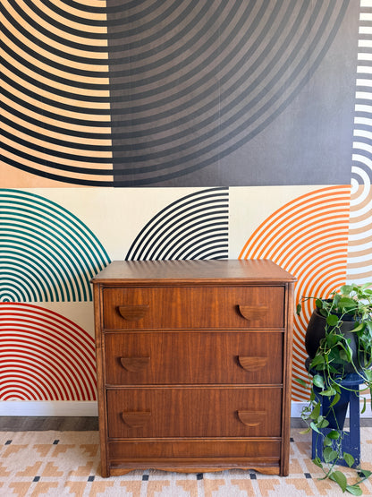 Vintage Walnut 3 Drawer Dresser