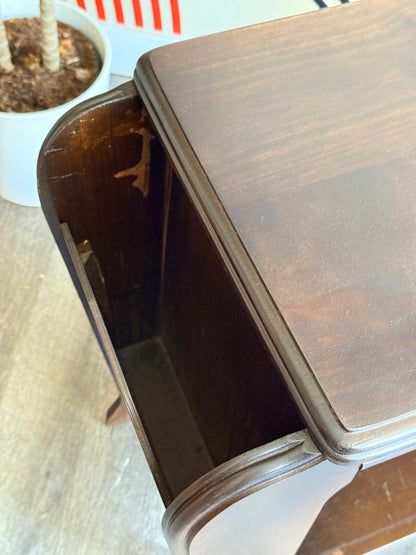 Vintage Wooden End Table with Magazine Rack