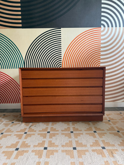 Danish Teak Five-Drawer Dresser