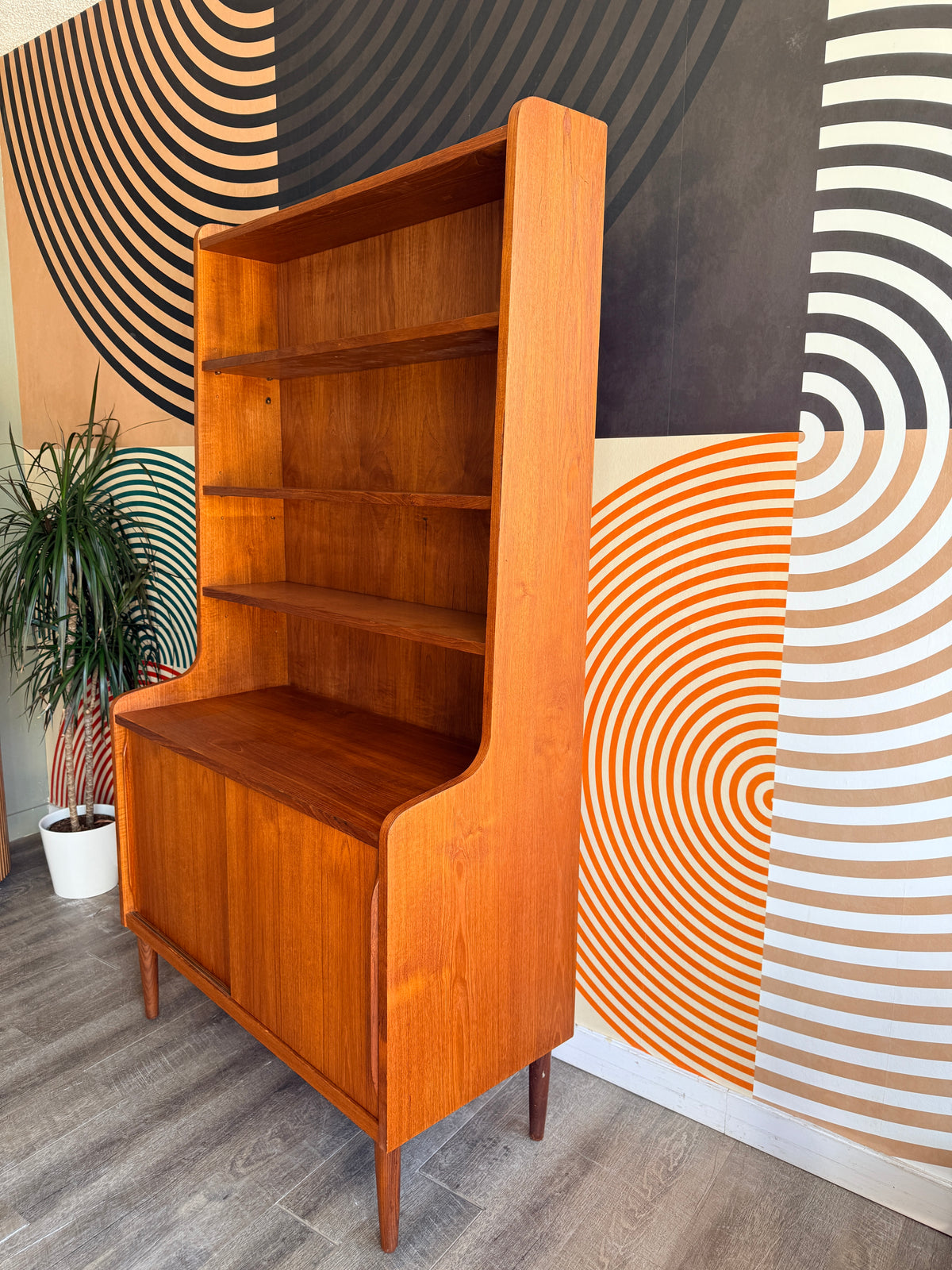 Danish Teak Bookcase with a Cabinet Storage