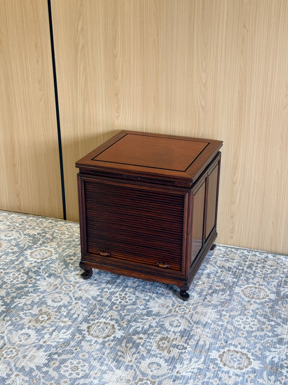 Vintage Wood Tambour Door Cabinet
