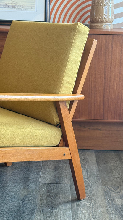 Vintage Petite Teak Lounge Chair Mustard Yellow