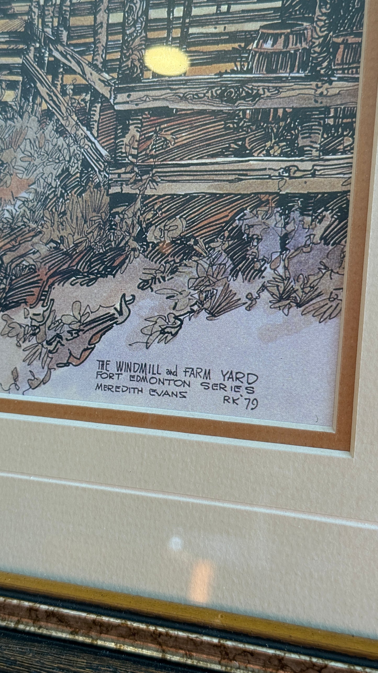 Vintage Meredith Evans Fort Edmonton Windmill Print