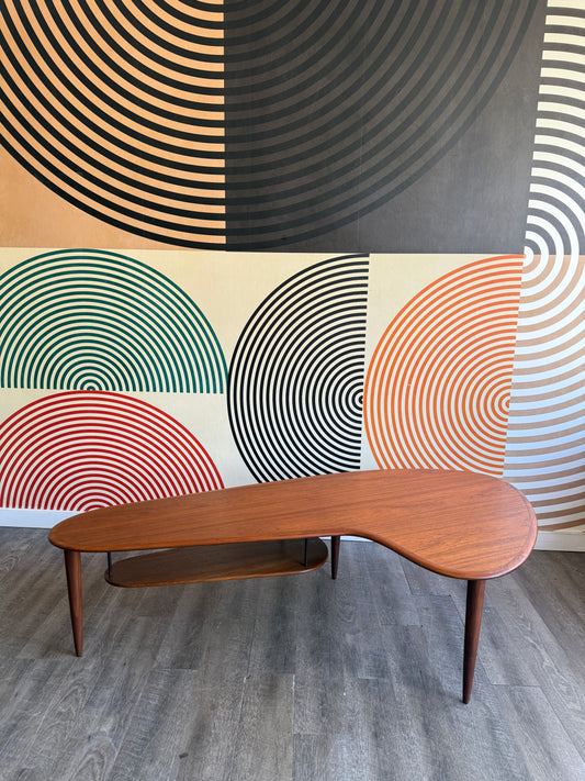 Vintage Boomerang Teak Coffee Table