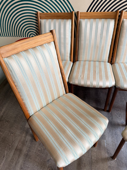 Set of 6 Afromasia Teak Highback Chairs