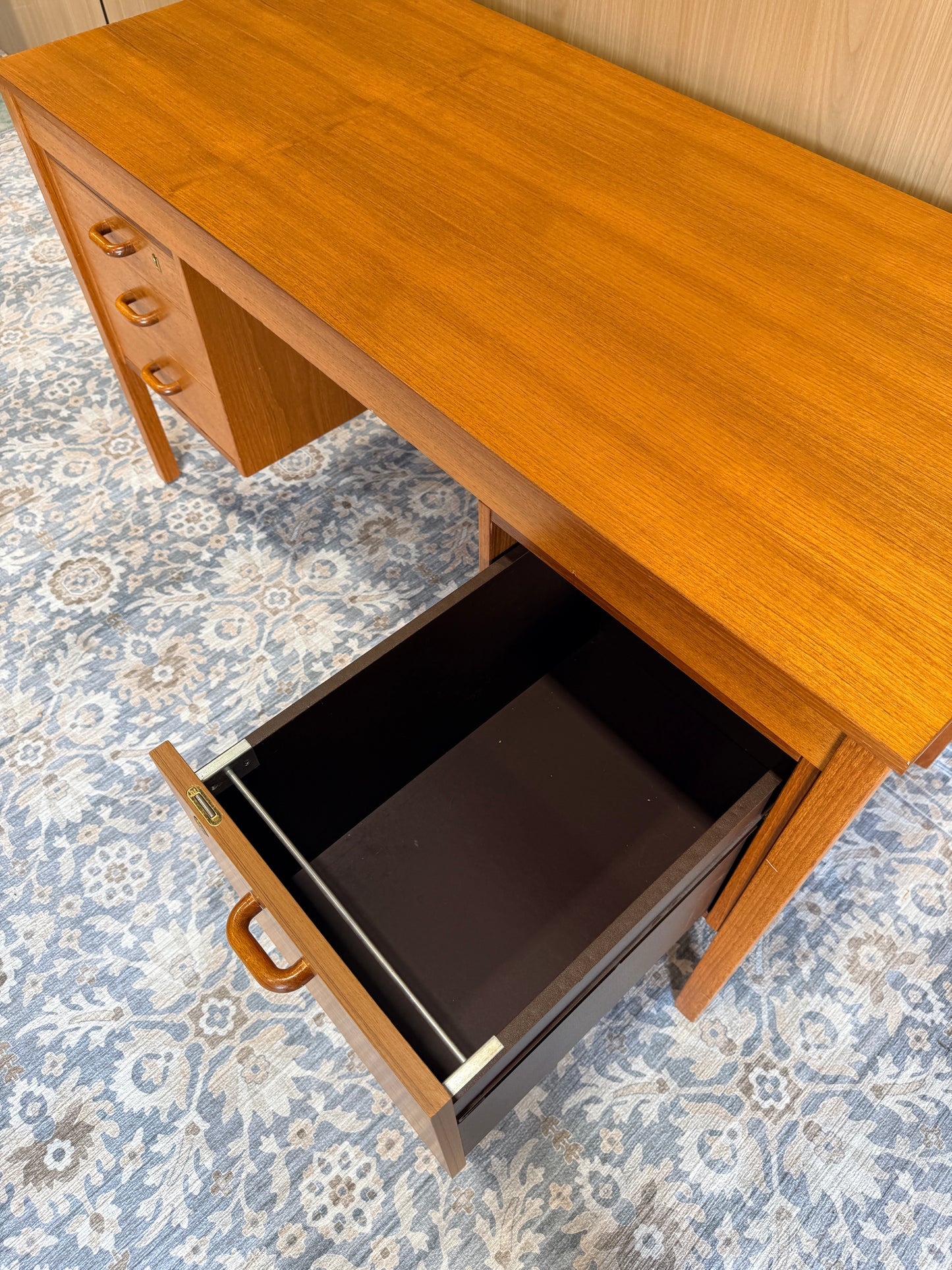 Vintage Danish Teak Desk by Domino