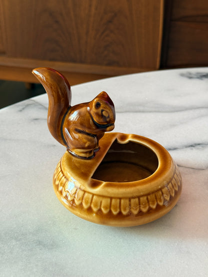 Vintage Ceramic Squirrel Ashtray/Trinket Dish
