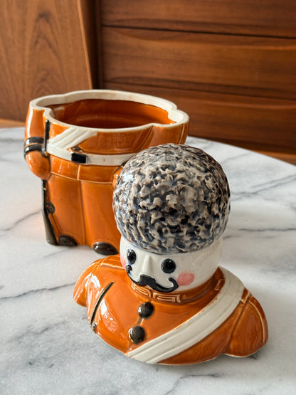 Vintage Ceramic Soldier Cookie Jar, Made in Japan