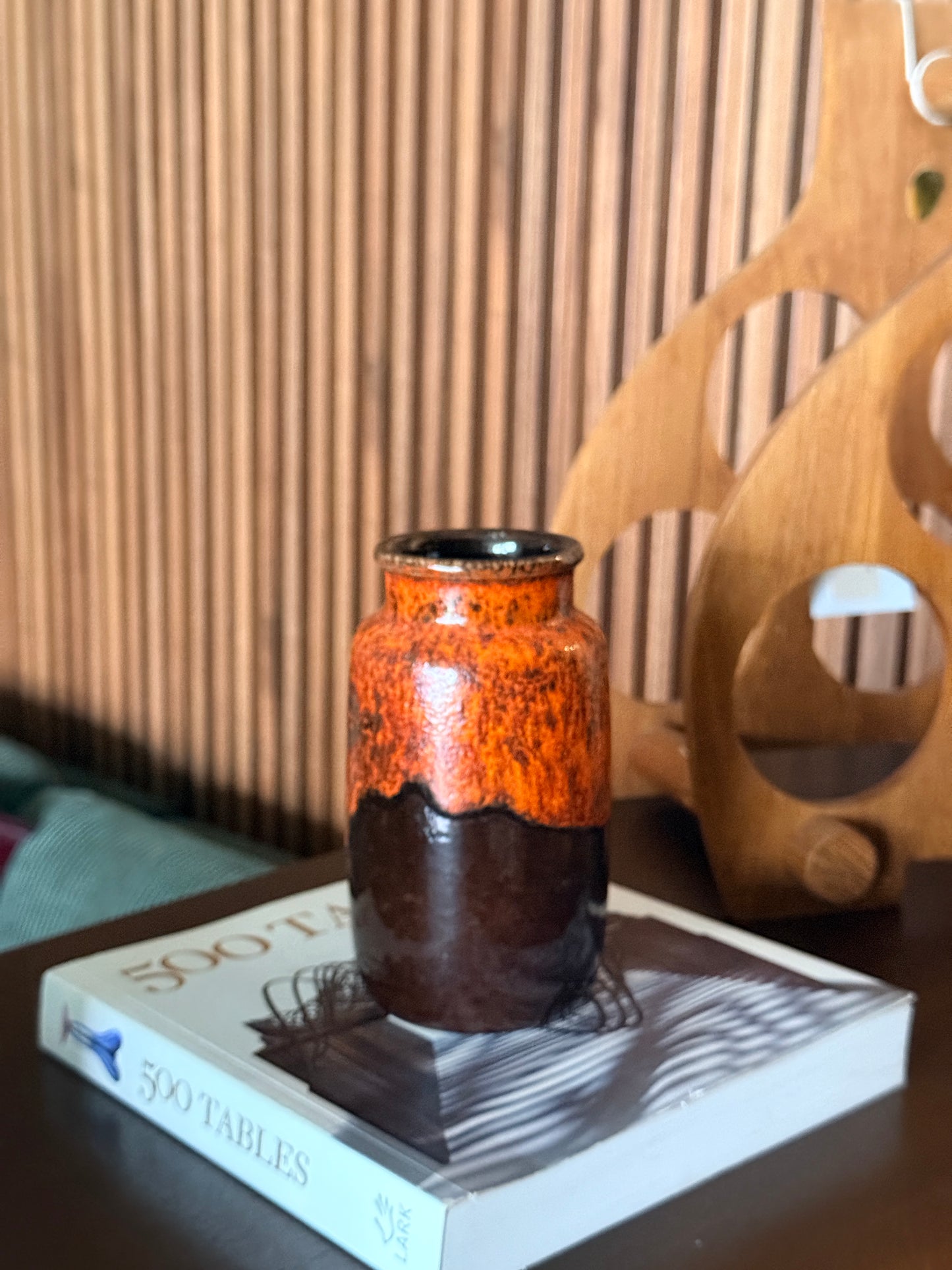 Vintage West German Orange and Brown Vase by Scheurich, 237-15