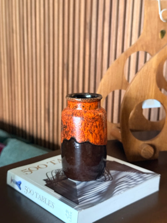 Vintage West German Orange and Brown Vase by Scheurich, 237-15