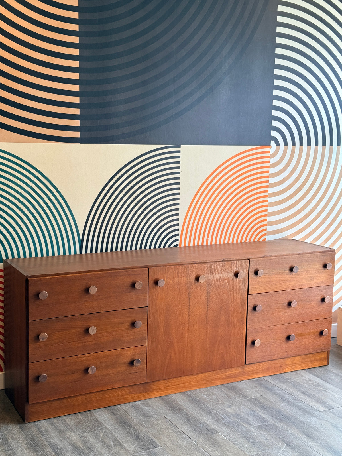 Vintage Teak Low Sideboard
