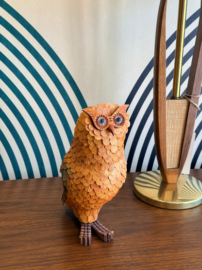 Vintage Shanghai Wicker Owl Basket