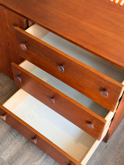 Vintage Teak Low Sideboard
