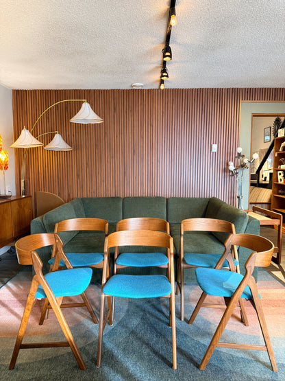 Set of 6 Teak A- Frame Dining Chairs