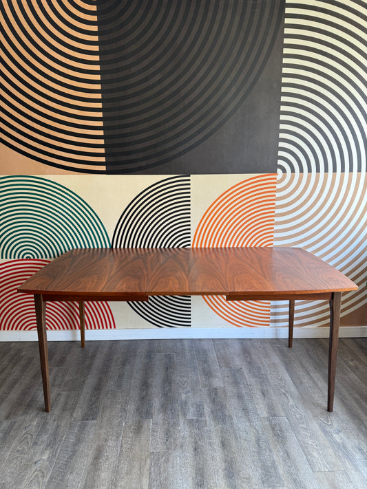Vintage Walnut Dining Table with 1 Leaf