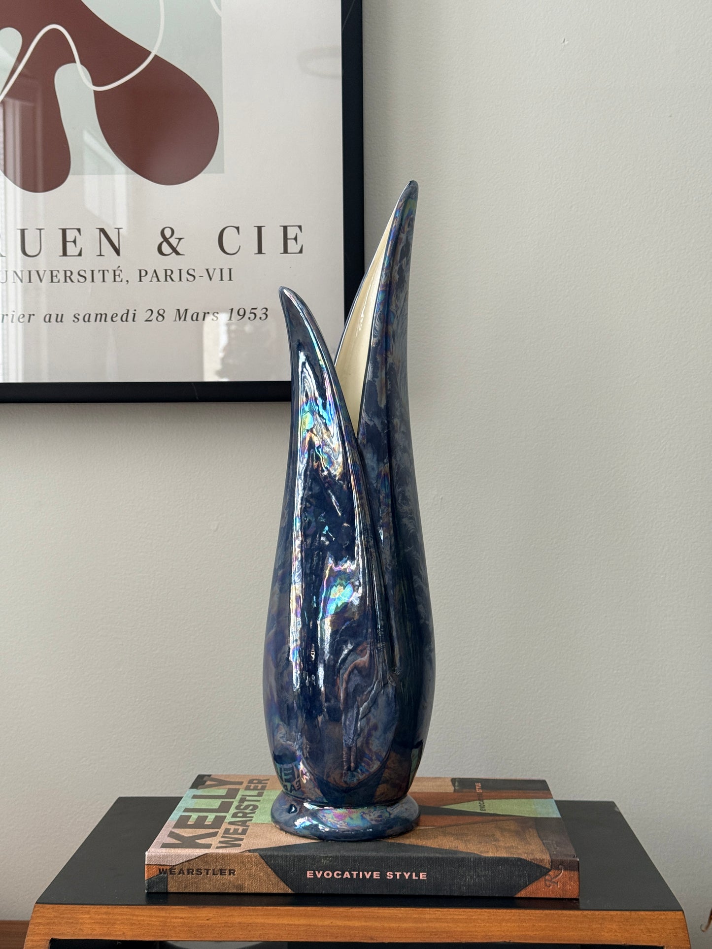 Tall Vintage Iridescent Vase