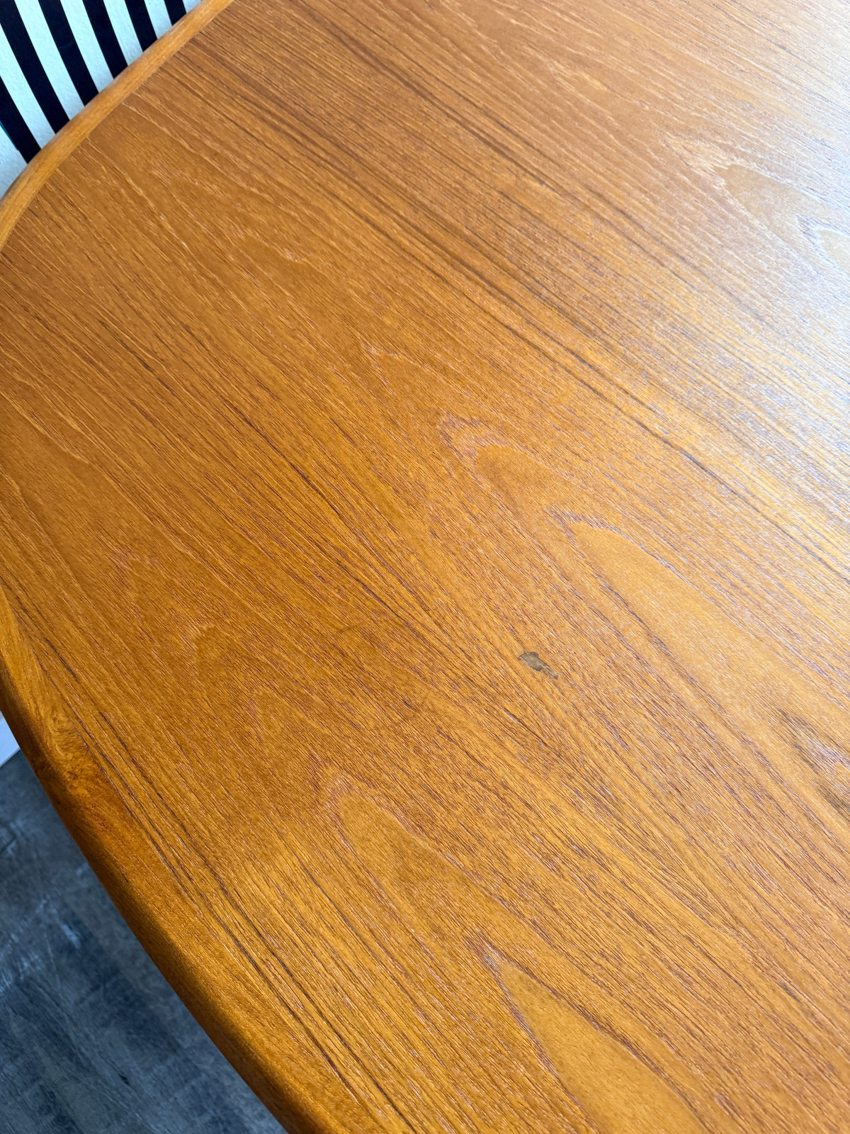 Vintage Oval Teak Dining Table with 2 Leaves