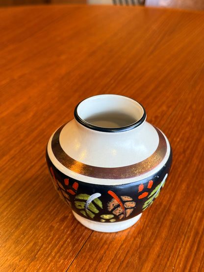 Mini Vintage West German Multi-Coloured Autumn Leaf Vase