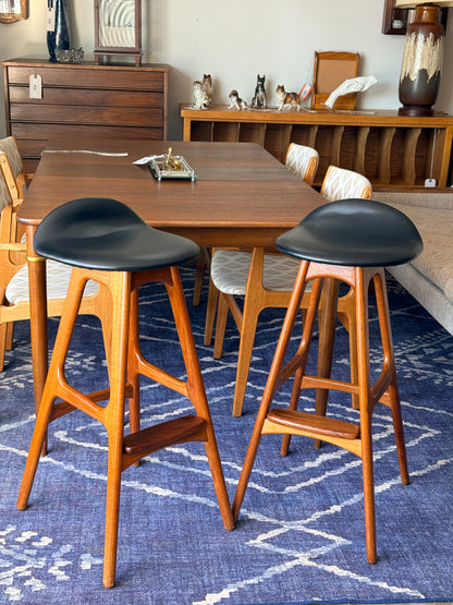Pair of Vintage Danish Teak Bar Stools by Eric Buch