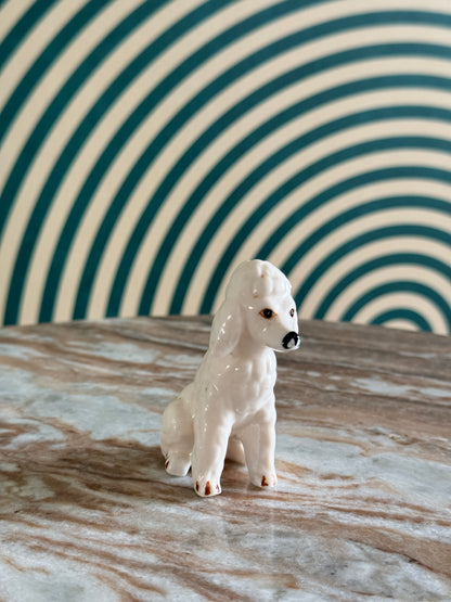 Vintage Bone China Poodle Figurine 3"