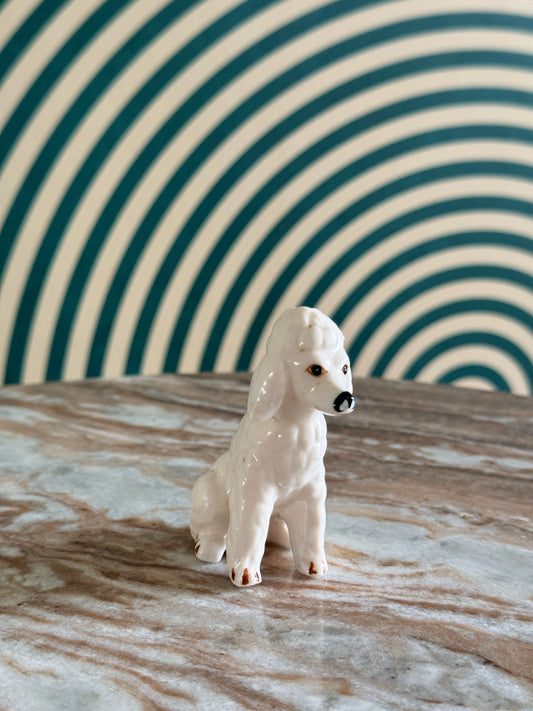 Vintage Bone China Poodle Figurine 3"